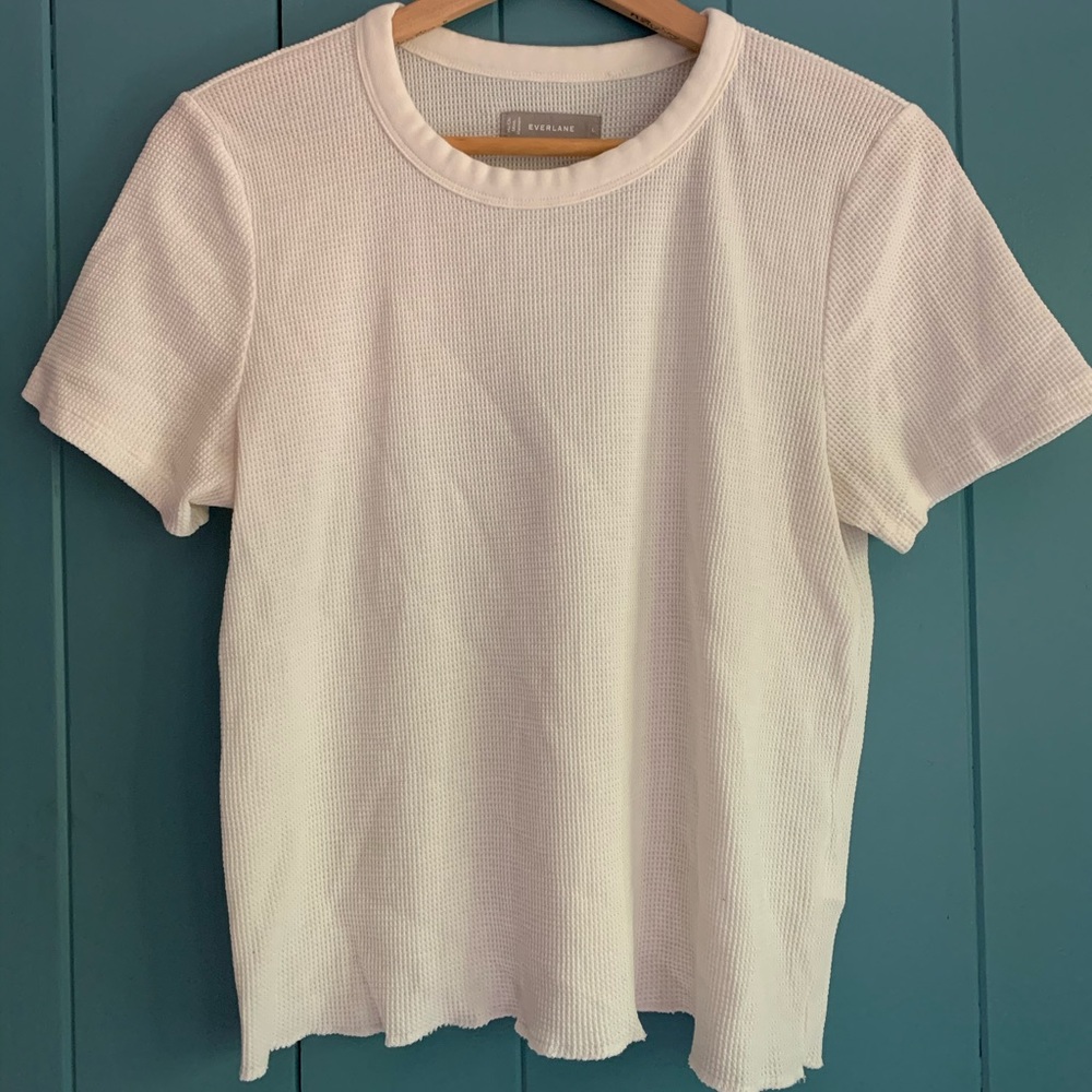 Everlane The Short Sleeve Waffle Crew, Size L